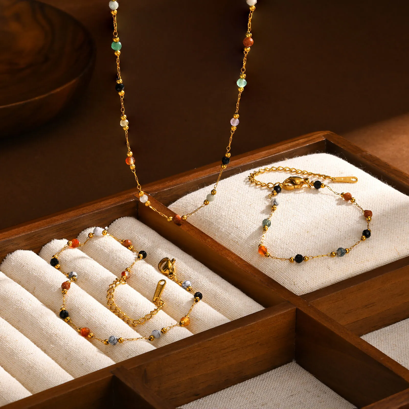 Jc Jewelry & Watches Photos - Tornozeleira de Corrente com Contas de