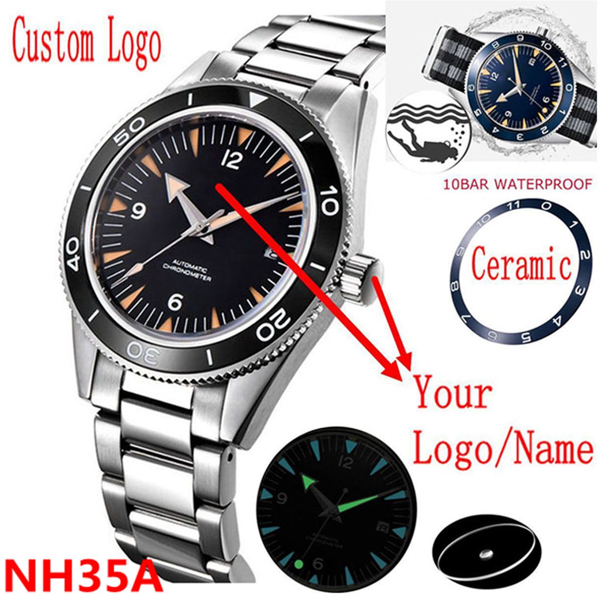 Logotipo personalizado nh35 mo - Seiko Watch Prospex avaliação e preço